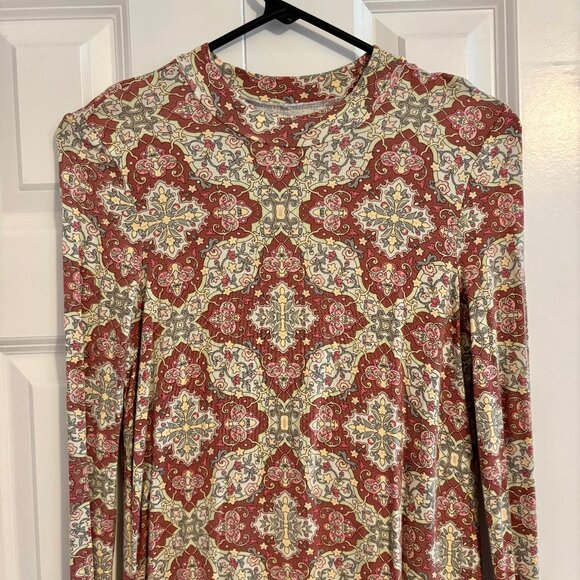 O'Neill Long Sleeve Patterned Shift Boho Mini Dress Women XS - Picture 5 of 9